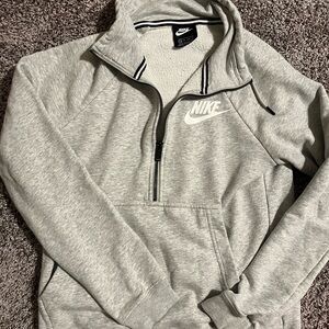 Nike Light Gray Sweatshirt with Black Trim